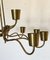 Stilnovo-Style Brass Chandelier, 1950s 8