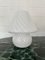 Large Swirl White Murano Glass Mushroom Table Lamp, 1970s 7