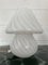 Large Swirl White Murano Glass Mushroom Table Lamp, 1970s 2