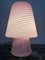 Lámpara de mesa en forma de hongo en forma de remolino de cristal de Murano, años 70, Imagen 3