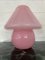Lámpara de mesa en forma de hongo de Murano grande en remolino rosa, 1970, Imagen 1