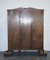 Distressed Burr Walnut Triple Wardrobe with Queen Anne Legs 23