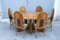 Vintage Italian Dining Table with Chairs in Bamboo and Brass, 1970s, Set of 9 1