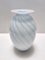 Vaso vintage in vetro di Murano con canne bianche e azzurre, anni '70, Immagine 1