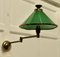 Ausziehbare Wandlampe aus Messing & grünem Glas, 1890er 7