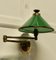 Brass and Green Glass Extending Wall Lamp, 1890s, Image 1
