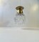 Vintage Italian Modern Pendant Lamp in Pressed Glass and Brass, 1960s, Image 1