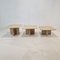 Italian Travertine Coffee or Side Tables, 1990s, Set of 3 1