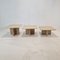 Tables Basses ou d'Appoint en Travertin, Italie, 1990s, Set de 3 1