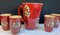Pichet & Mugs en Céramique de CE. AS, Albissola, Italie, 1950s, Set de 5 1