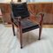 Vintage Wood and Suede Safari British Campaign Chair, 1970s, Image 4