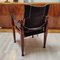 Vintage Wood and Suede Safari British Campaign Chair, 1970s 9