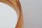 Round Mirror of Oak and Leather by Luxus Vittsjö for Uno & Osten Kristiansson, Sweden, 1970s 4