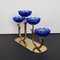 Candlestick in Brass and Blue Art Glass by Gunnar Ander for Ystad Metall, 1960s, Image 9