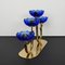 Candlestick in Brass and Blue Art Glass by Gunnar Ander for Ystad Metall, 1960s, Image 8
