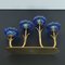 Candlestick in Brass and Blue Art Glass by Gunnar Ander for Ystad Metall, 1960s, Image 11