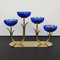 Candlestick in Brass and Blue Art Glass by Gunnar Ander for Ystad Metall, 1960s, Image 10
