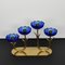 Candlestick in Brass and Blue Art Glass by Gunnar Ander for Ystad Metall, 1960s, Image 6