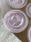 Pink Plates in Puffed Glass, 1960s, Set of 12 4