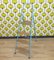 Industrial Blue Folding Ladder in Metal and Wood, 1950s 5