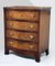 Small Burr Walnut Chest of Drawers with Serpentine Front & Brass Handles 1