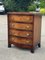Small Burr Walnut Chest of Drawers with Serpentine Front & Brass Handles 2