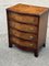 Small Burr Walnut Chest of Drawers with Serpentine Front & Brass Handles, Image 4
