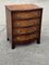 Small Burr Walnut Chest of Drawers with Serpentine Front & Brass Handles 3