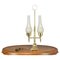 Lampada da tavolo doppia in ottone con maniglia, Italia, anni '40, Immagine 1
