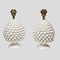 Vintage Pine Cone Shaped White Ceramic Table Lamps, 1960s, Set of 2 1