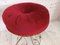 Mid-Century French Style Dressing Table Stool in Wine Red Tassel Trim 8