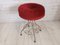 Mid-Century French Style Dressing Table Stool in Wine Red Tassel Trim 2