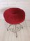 Mid-Century French Style Dressing Table Stool in Wine Red Tassel Trim 5