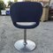 Vintage Blue Leather Swivel Armchair with Orignal Metal Pedestal, 1980s 4