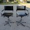 Swivel Chairs in Leather and Steel, 1980s, Set of 2 1