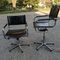 Swivel Chairs in Leather and Steel, 1980s, Set of 2 4