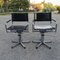 Swivel Chairs in Leather and Steel, 1980s, Set of 2, Image 1