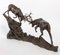 Escultura de lucha de ciervo en bronce, Imagen 5