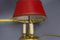 French Brass and Red Tole Shade Three-Light Bouillotte Desk Lamp, 1950s, Image 17