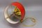 French Brass and Red Tole Shade Three-Light Bouillotte Desk Lamp, 1950s, Image 16