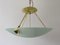 Green Round Curved Green Glass Ceiling Lamp by Honsel, Germany, 1990s 3