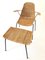 Mid-Century Modern Armchair and Footrest in Wicker and Black Iron, Germany, 1960s, Set of 2, Image 1