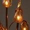 Lámparas de mesa florales de cristal de Murano y latón, años 80. Juego de 2, Imagen 5
