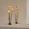 Lámparas de mesa florales de cristal de Murano y latón, años 80. Juego de 2, Imagen 4