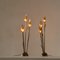 Tischlampen aus Muranoglas & Messing mit Blumenmuster, 1980er, 2er Set 6