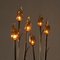 Lámparas de mesa florales de cristal de Murano y latón, años 80. Juego de 2, Imagen 3