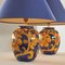 French Hand-Painted Ceramic Table Lamps with Floral Decor, 1980s, Set of 2 3