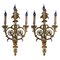 Large Louis XV Gilded Bronze Sconces, Set of 2 1