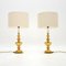 Vintage Brass Table Lamps, 1970, Set of 2, Image 1