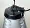 Lámpara colgante jaula industrial de aluminio gris, años 70, Imagen 11